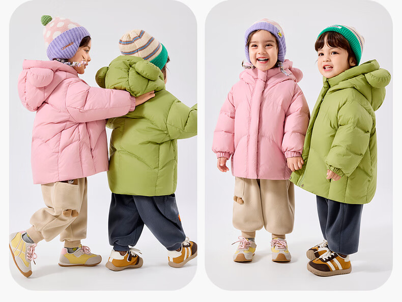 Dudu Home [DuPont Three-Proof] Baby Down Jacket Winter Children's Hooded Coat Boys Warm Clothing Trendy Green 110 14