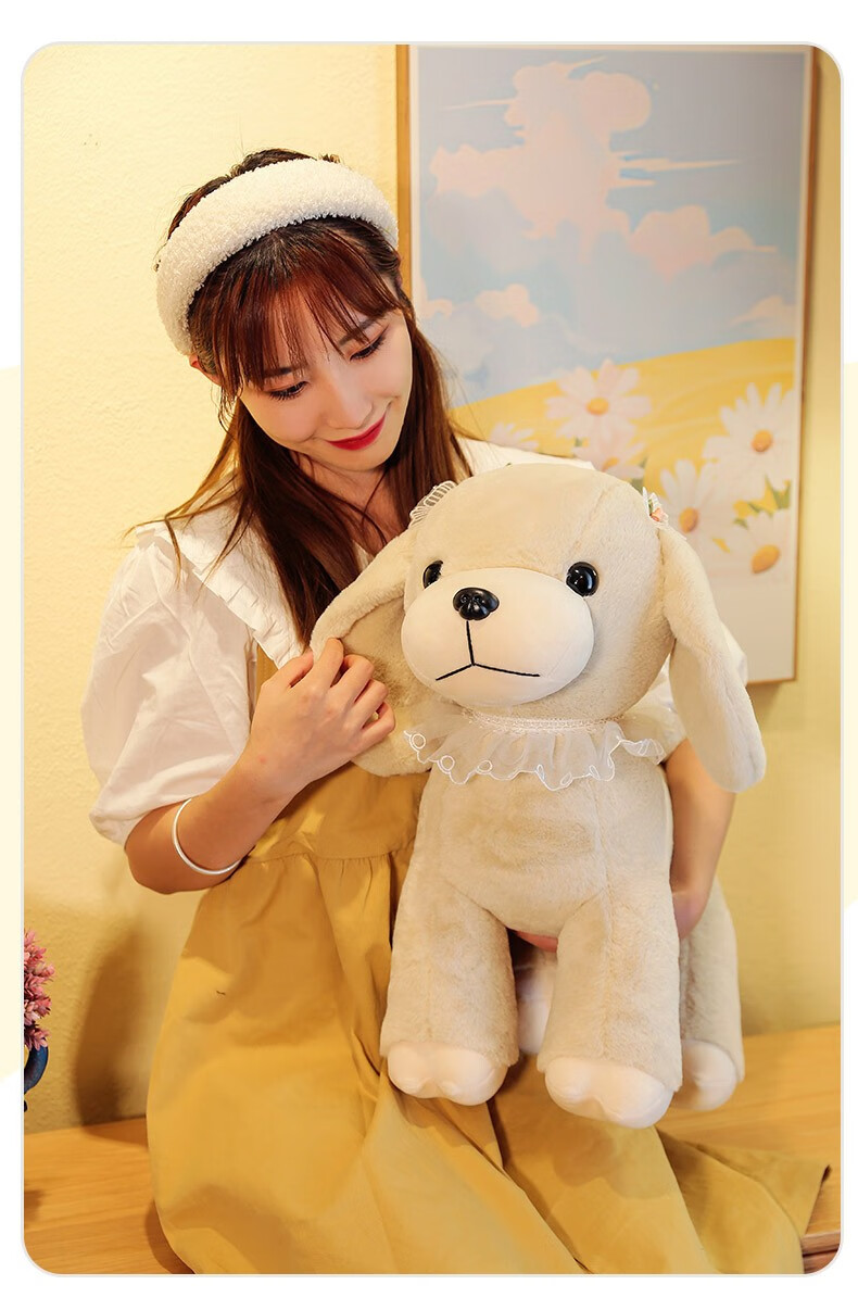 晶广 可爱小狗狗巧克力美犬毛绒玩具公仔安抚儿童摆件女生睡觉搂礼物