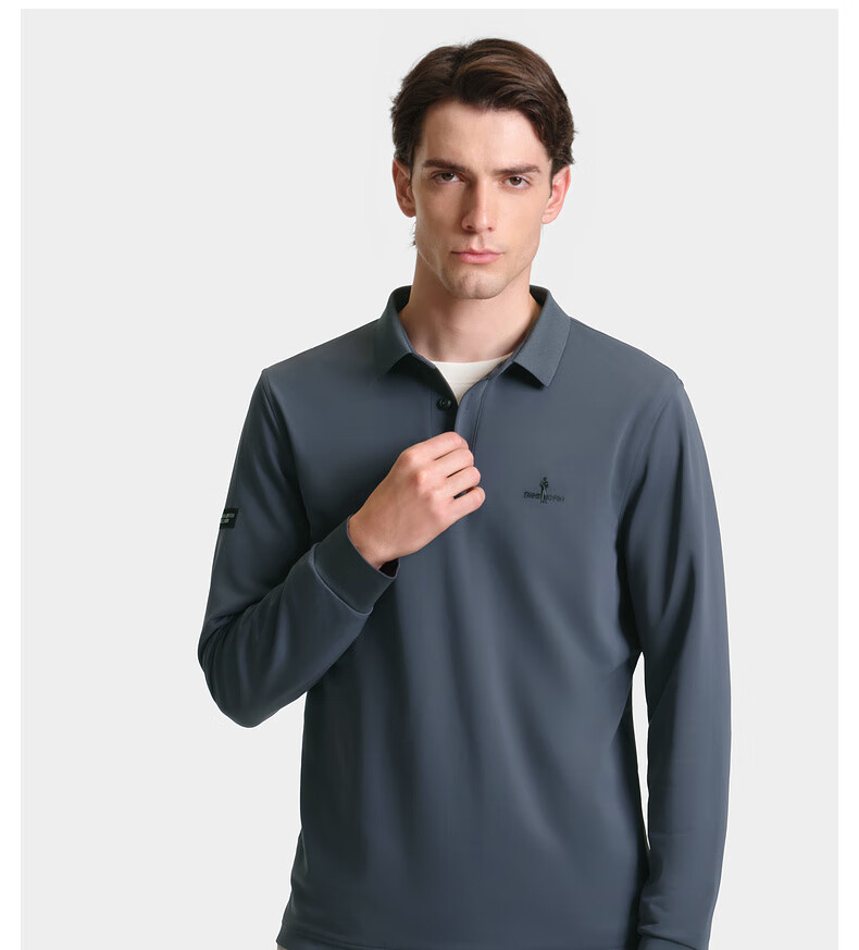 Biyinlefen [Dry Touch Pique] 2025 Autumn New Men's Skin-friendly Stretch Soft Textured Collar Long Sleeve Polo Shirt 9