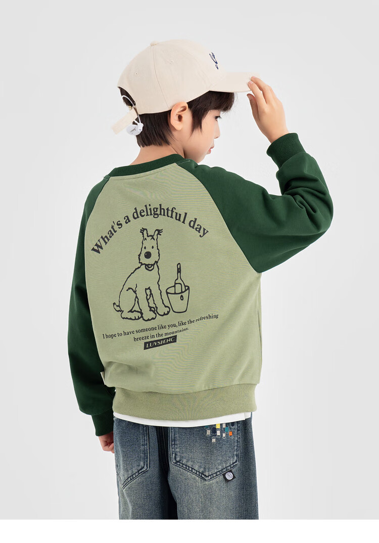 Duoduo Boys Sweatshirt Kids Autumn 2025 New Colorblock Raglan Sleeve Loose Casual Pullover Top 20