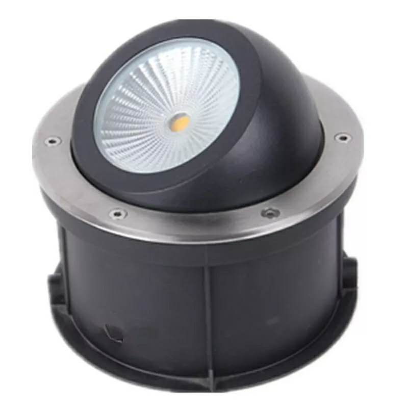 led歪头地埋灯户外防水射灯园林广场地灯景墙射灯圆形偏光埋地灯 20w