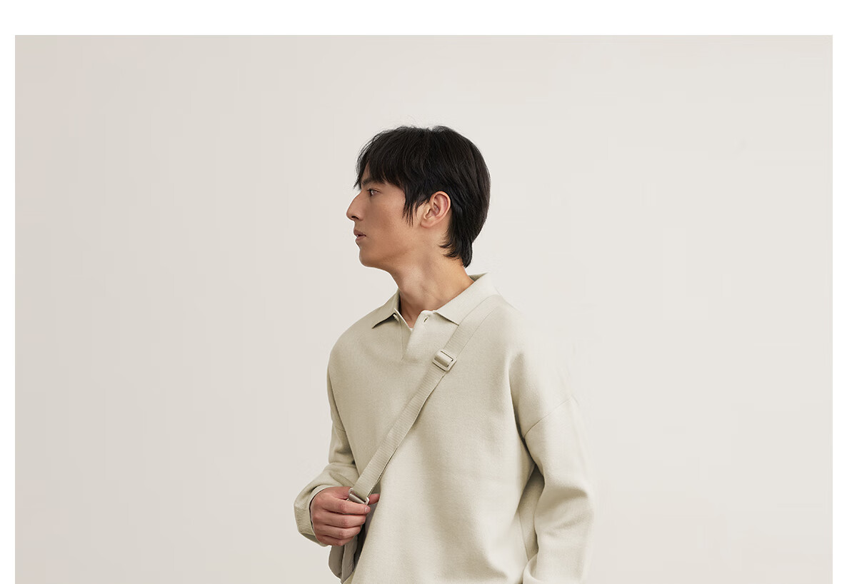 MARKLESS Men's Casual Pullover Knit Sweater, Long Sleeve, Spread Collar, Drop Shoulder, Machine Washable, Knit Top 5703, Starry Black, Size L 14