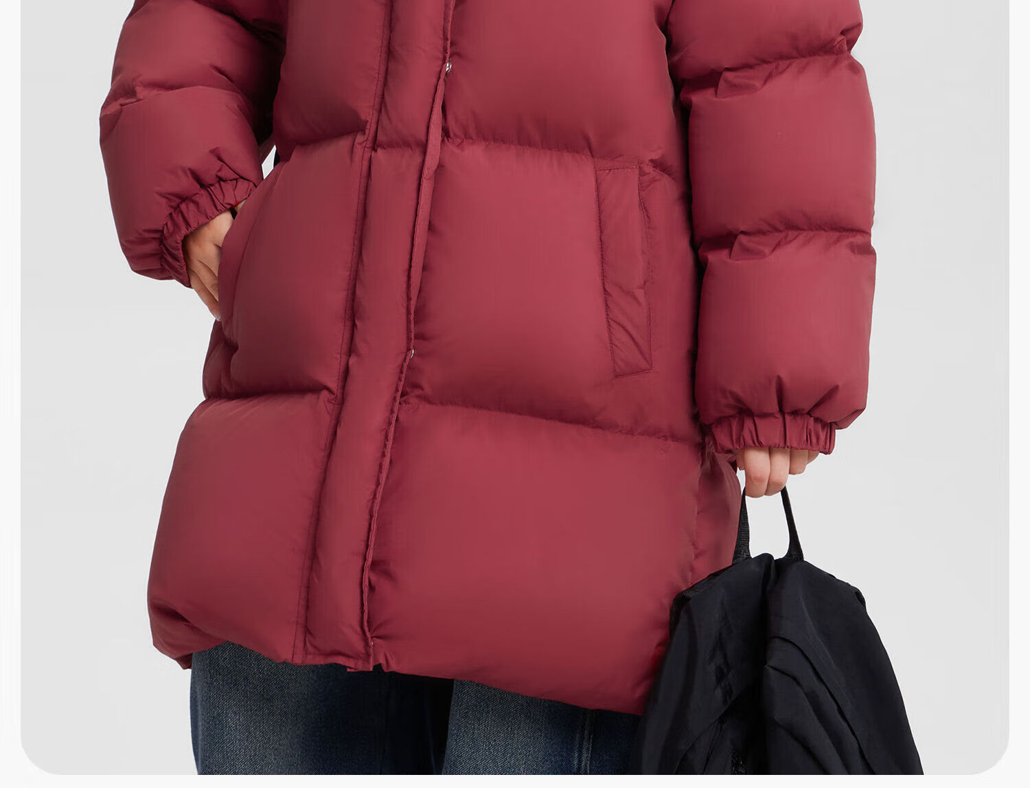 Zuo Xi Boys' Mid-Length Down Jacket Winter Warm Thickened Hooded Coat Red Size 130 New Year Outfit 7