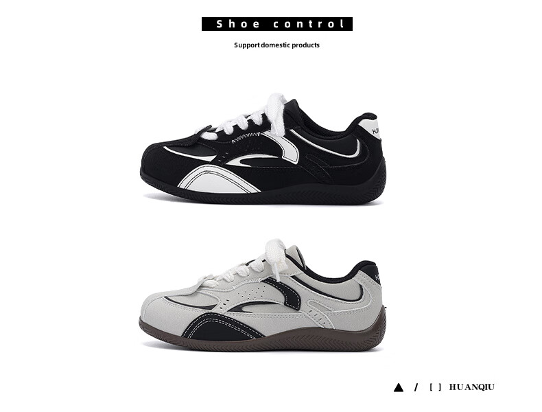 HUANQIU Retro Training Shoes for Women, 2026 New Summer Style, Gray Lightweight Versatile Casual Shoes, Women's Student Racing Shoes 2