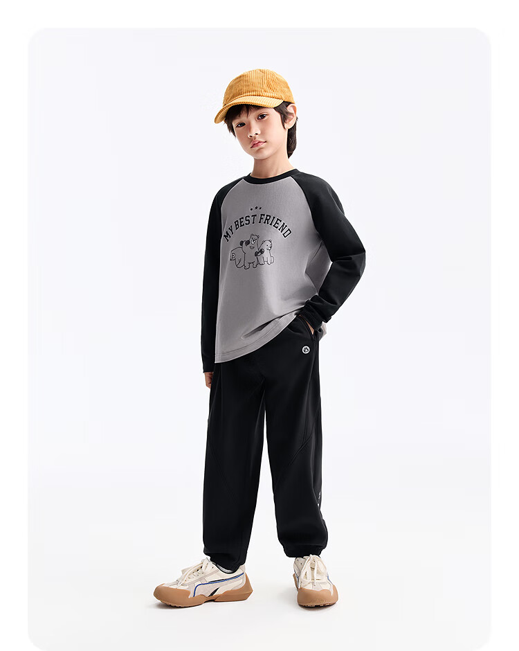 Annil Kids Unisex Round Neck Long Sleeve Knit Sweater 2025 Autumn New Colorblock Base Layer Candy White 170 4