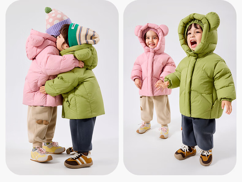 Dudu Home [DuPont Three-Proof] Baby Down Jacket Winter Children's Hooded Coat Boys Warm Clothing Trendy Green 110 10