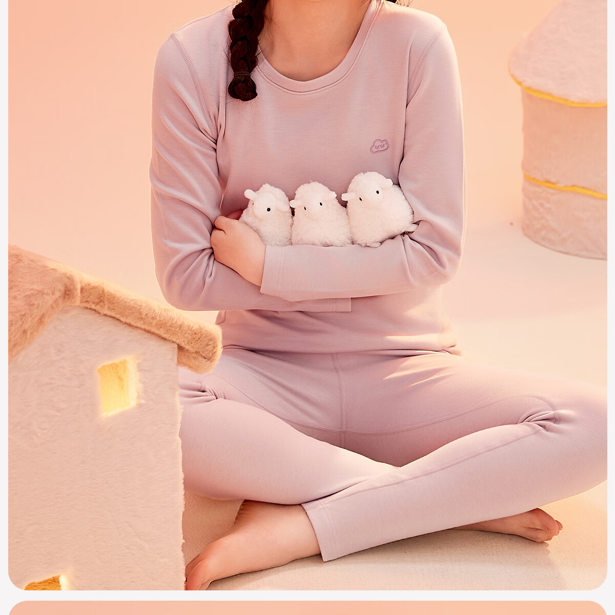 COCO SMART Girls' Thermal Underwear Set, Thickened Fleece Lined, Heat Retaining, Anti-Cold Autumn Base Layer for Middle School Students 22