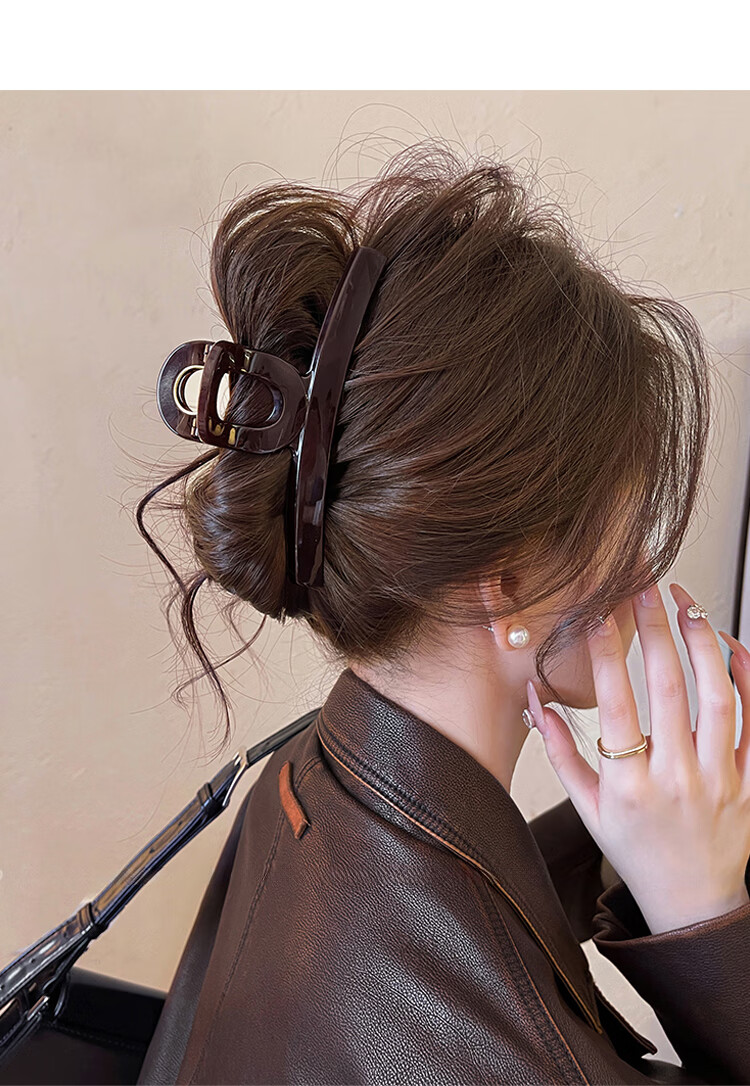 Idair Premium Chocolate Brown Large Straight Hair Clip Shark Clip 2026 New Women's Hairpin Birthday Gift 1