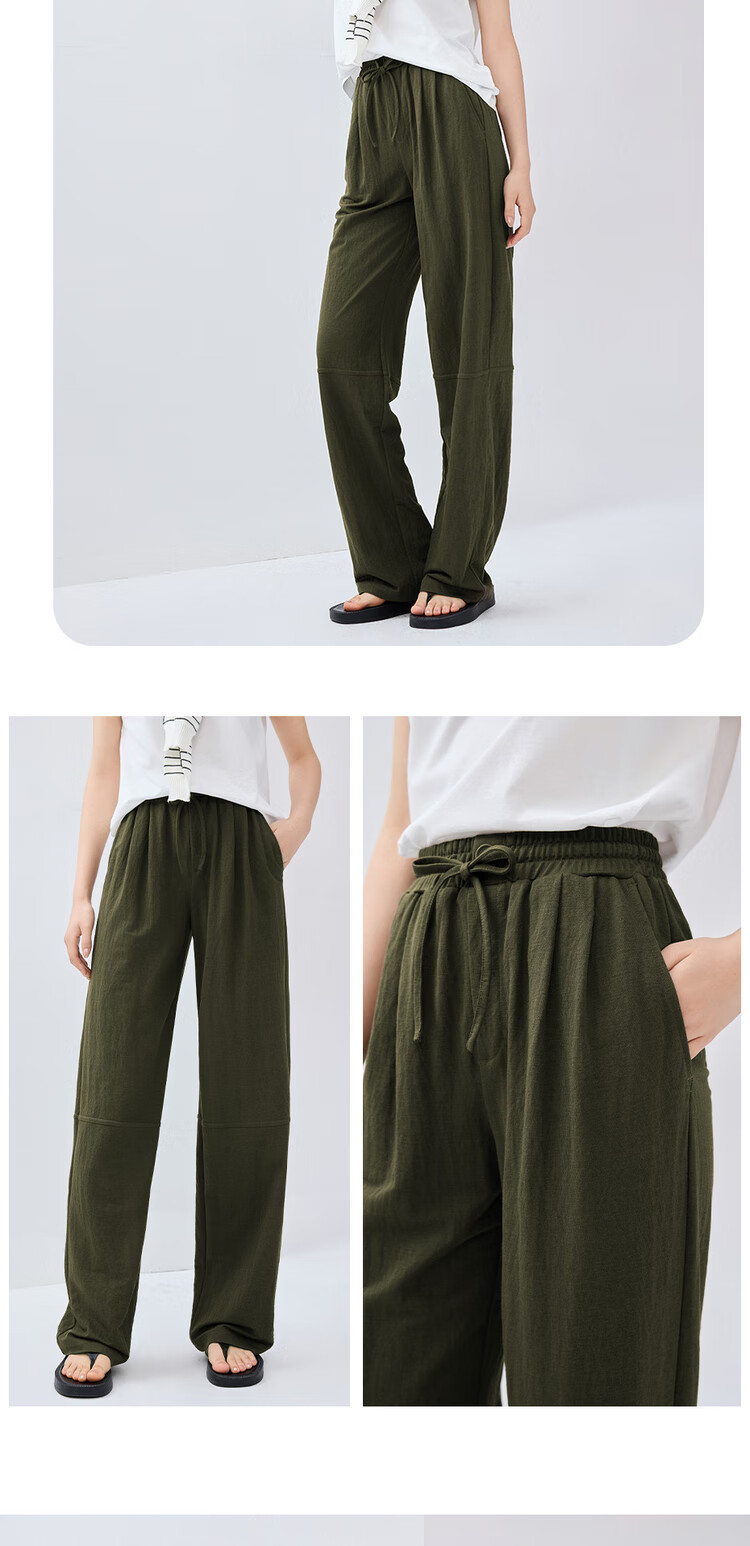 Giordano Outdoor Summer Wear, High-Tech Mosquito-Proof Elastic Waist Drawstring Thin Casual Sweatpants for Women, 05415458 9