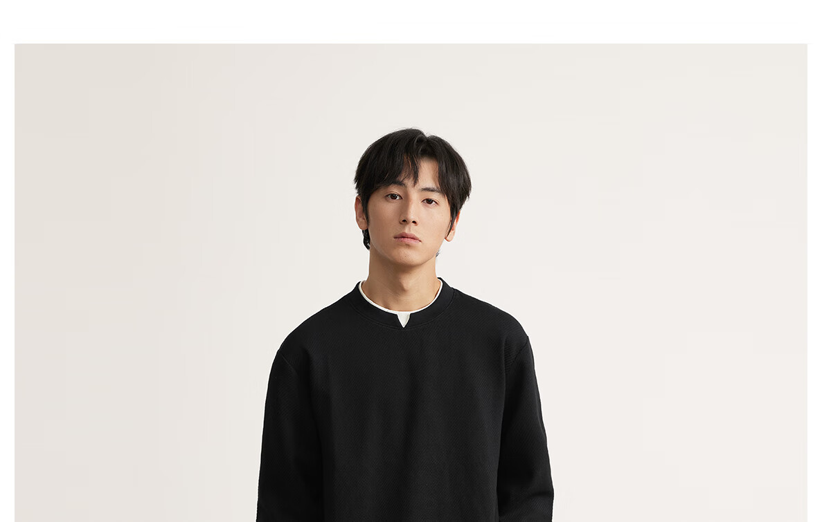 MARKLESS Men's 2025 Autumn New Loose Fit Khaki Green Layered Long Sleeve Sweatshirt, Size L, Model 5406 27
