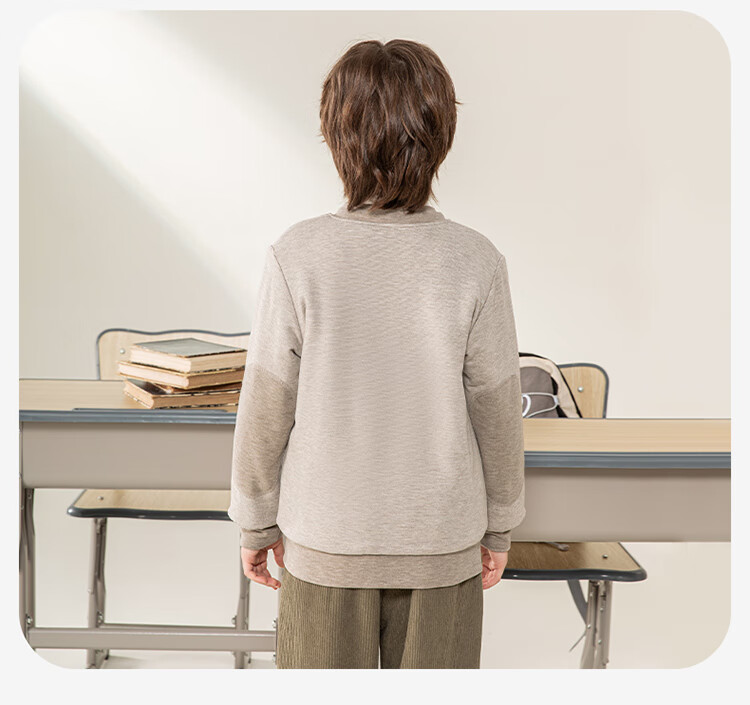 YING BO LUN Children's School Uniform Essential Autumn Winter Thickened Thermal Innerwear 81125 Dark Blue Stripes Size 110 5