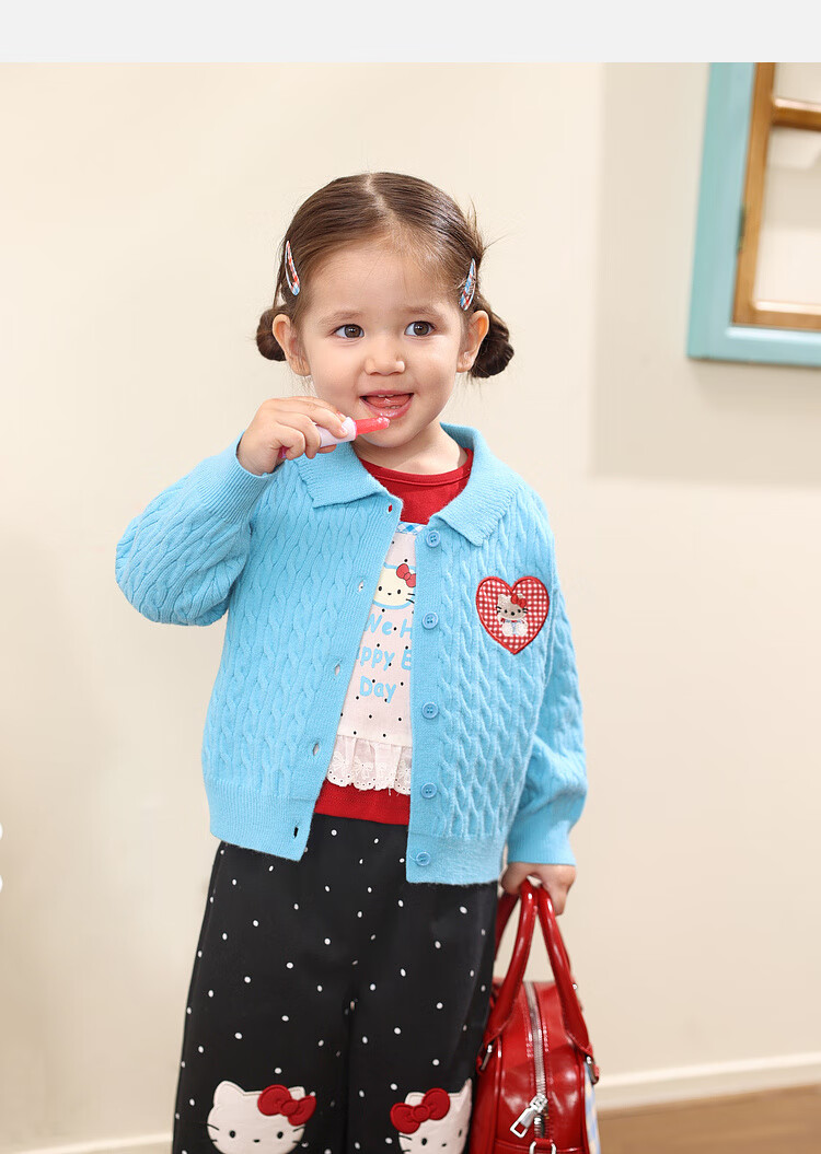 LUSON Little O Dad Baby Girls' Sweater Cardigan 2025 Autumn New Baby Knitted Warm Stylish Jacket 21