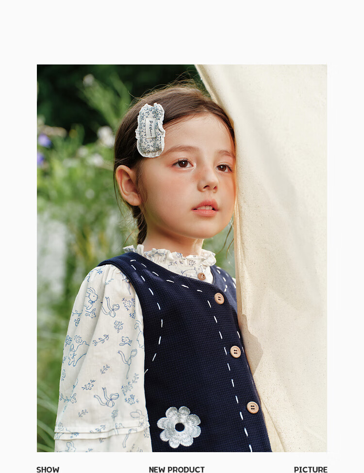 LUSON Little O Treasure Okids Children's Clothing Forest Style Set Girls 2025 Autumn Corduroy Suspender Skirt 19