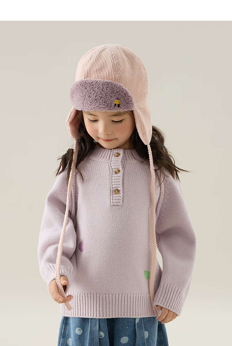Papapapa Autumn Winter Kids Sweater Soft Skin-Friendly Warm Pullover Knitwear Light Gray 100 5