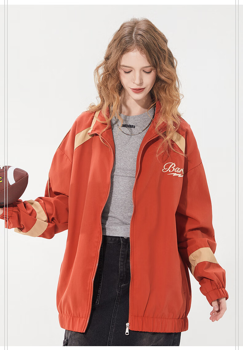 THE SIMPSONS Casual Loose Trendy Embroidered Colorblock Unisex Jacket Coat Gray Regular L 28