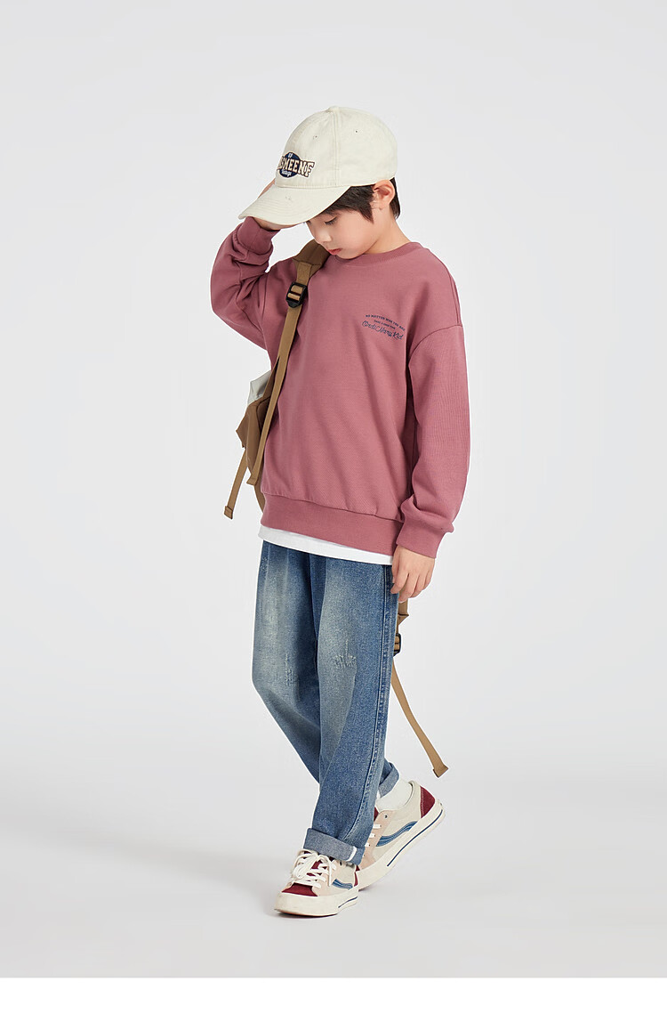 Duoduo Kids 2026 Spring Autumn Cartoon Cloud Print Sweatshirt Boys Casual Sports Top Big Kids Crew Neck Base Layer 15
