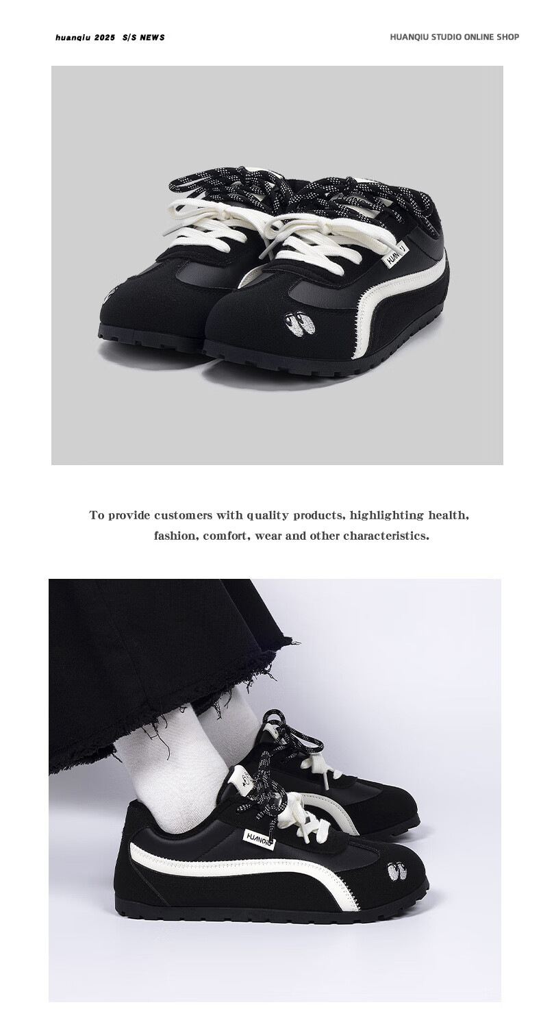 HUANQIU Women's Fleece-Lined Thermal Cotton Shoes 2025 Winter New Flat German Training Shoes Casual White Pink 9
