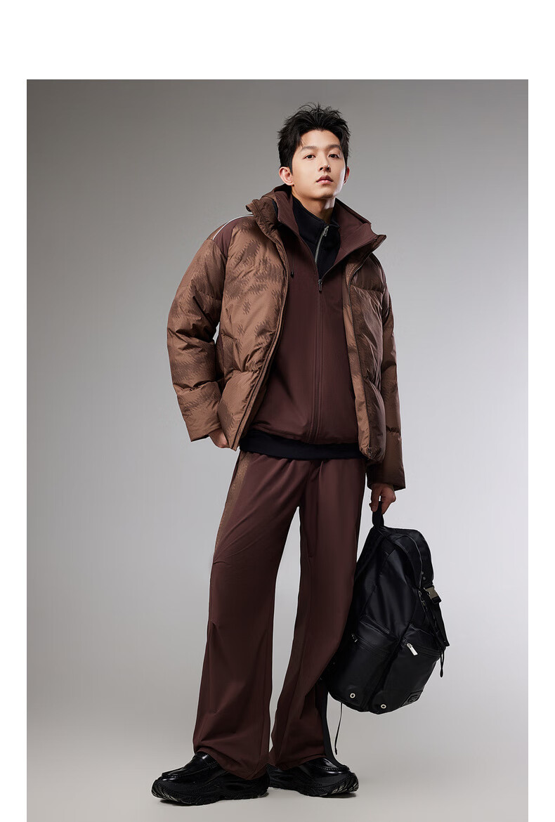CABBEEN Coffee Graffiti Design Down Jacket Men China Rocket Collaboration Outdoor Colorblock Winter Coat 4