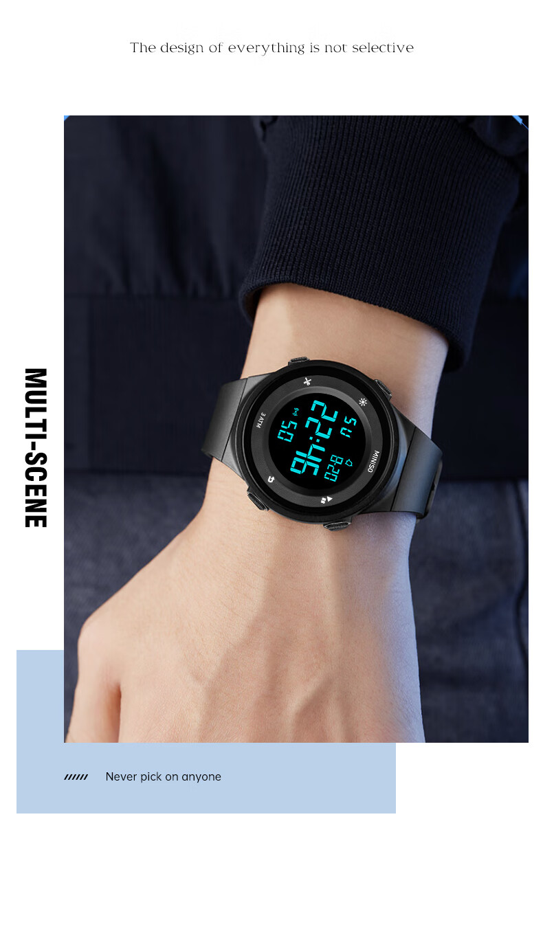 MINISO Sports Waterproof Digital Watch for Kids Teens Alarm Clock Genius Children Timepiece Gift 15