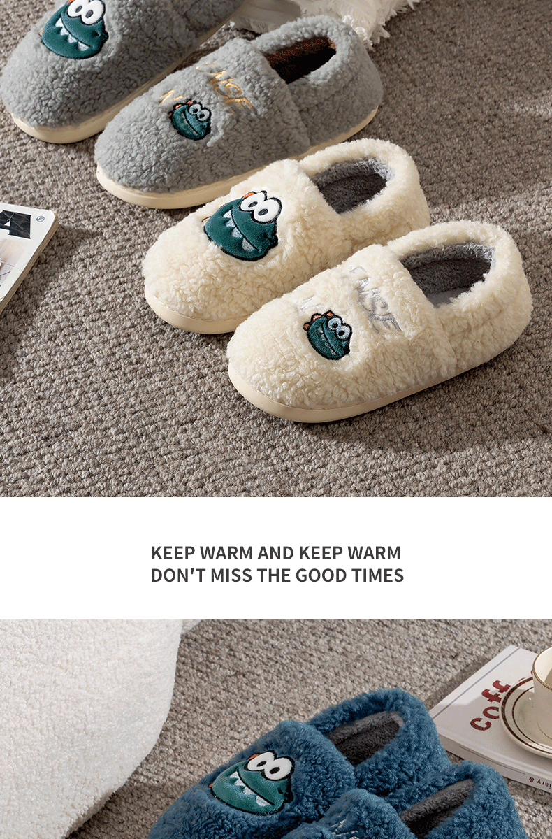 Runrou Full-Coverage Cotton Slippers for Men 2025 Autumn Winter New Indoor Home Plush Warm Cotton Shoes Winter 3