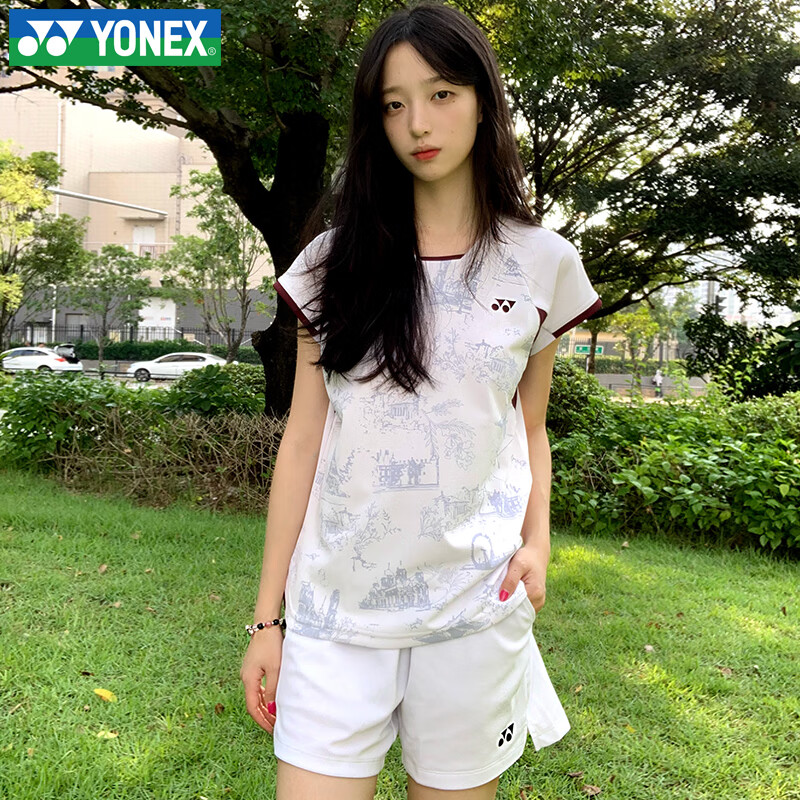 YONEX Badminton Sports T-Shirt Breathable Short Sleeve Set Men's Set - 1102925BCR - White L 3
