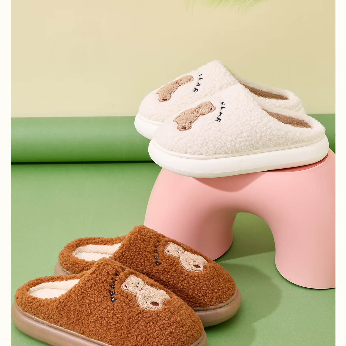 Grace Cute Cotton Slippers Women's Autumn and Winter Indoor Home Thickened Warm Anti-Slip Thick Bottom Slippers Women Winter 5