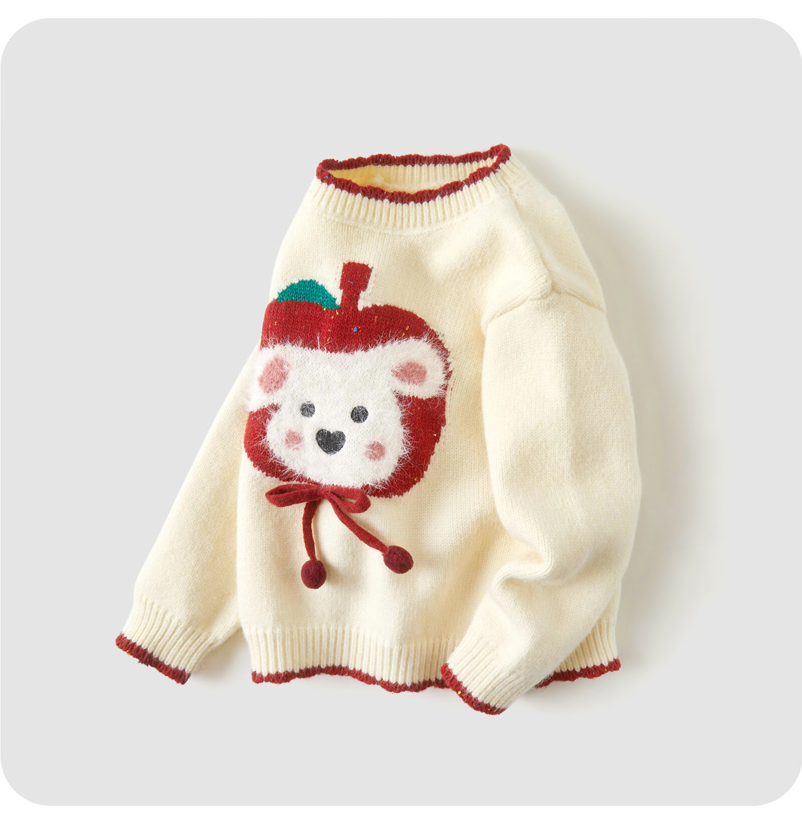 GOWINBABY Girls' Sweater Warm 2025 Winter New Baby Girl Base Knit Loose Soft Pullover 2