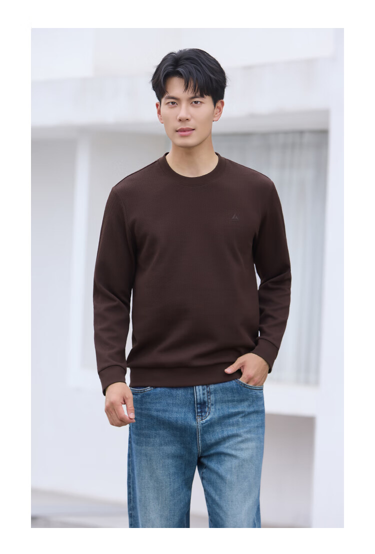 Laxton Men's Autumn Winter Warm Long Sleeve Crewneck Pullover Waffle Knit Stretch Slim Fit Base Shirt Off-White 2XL 4