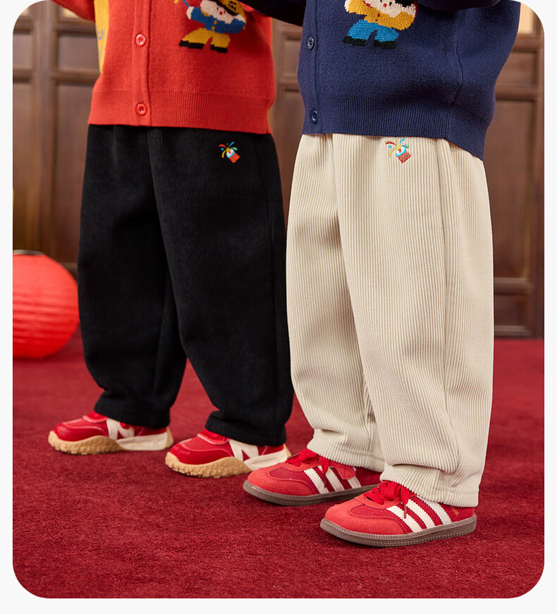 Dudu Baby New Year Children's Winter Pants Boys Girls Casual Pants Black 90 5