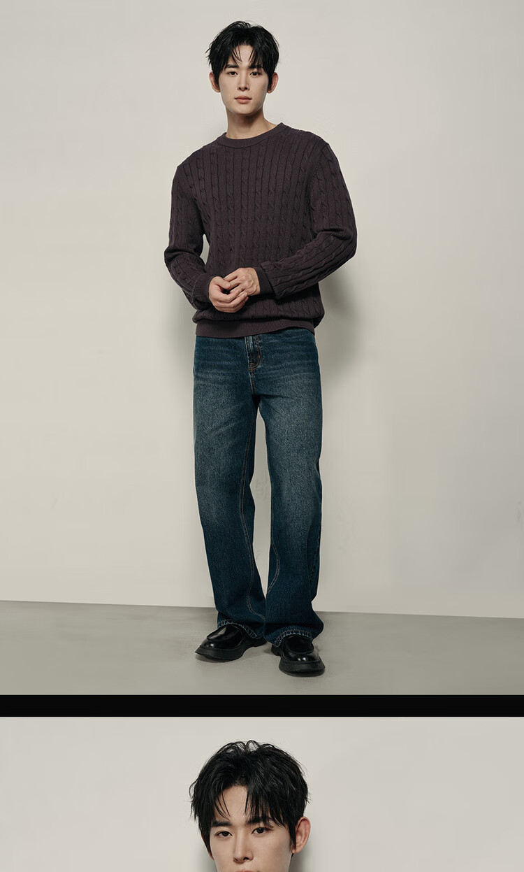 Giordano Men's Cable Knit Sweater New College Style Crew Neck 01055731 Korean Celebrity Edition 14