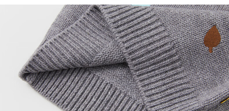 Papapapa Autumn Winter Kids Sweater Soft Skin-Friendly Warm Pullover Knitwear Light Gray 100 20