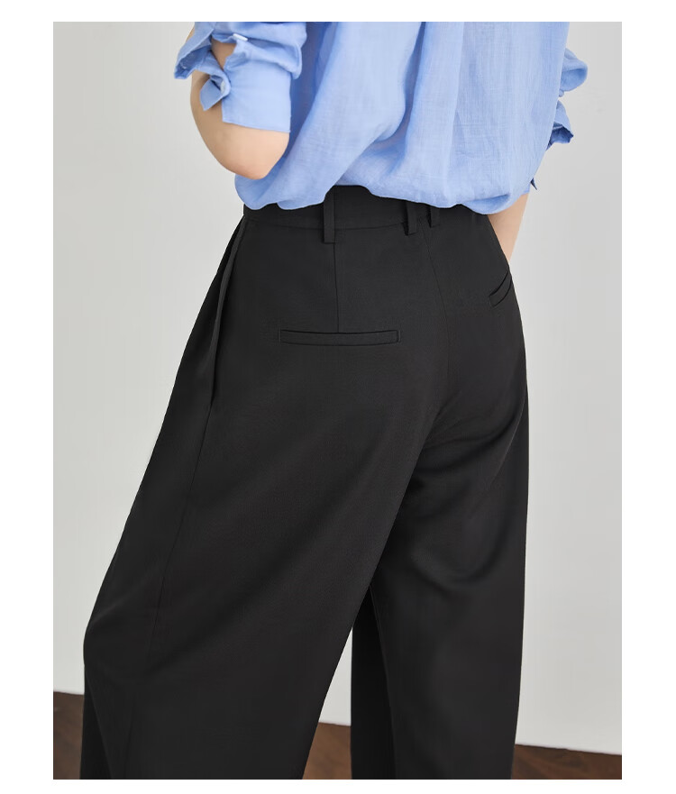 FAESSLIN [A4 Waist-Killing] Dark Gray High-Waisted Dress Pants for Women, 2026 Summer Thin Style, Elegant Draping Casual Wide-Leg Trousers for Wome 18