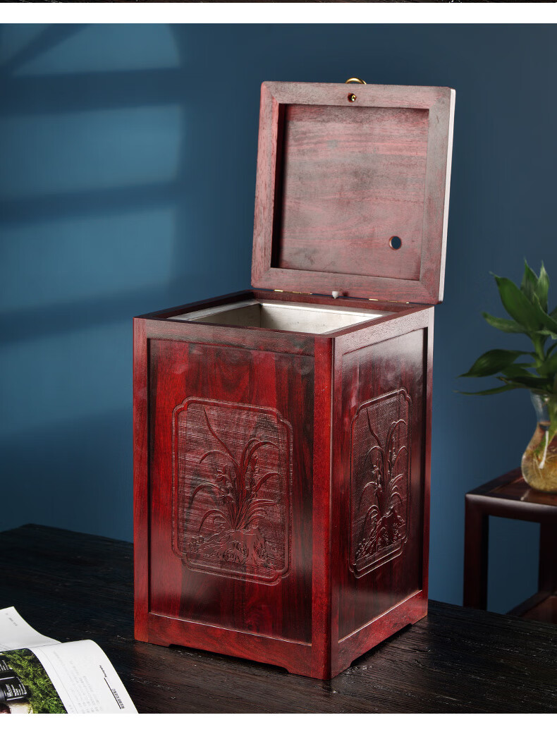 6015新中式垃圾桶 新中式垃圾桶茶水桶家用客厅创意轻奢带盖厨房