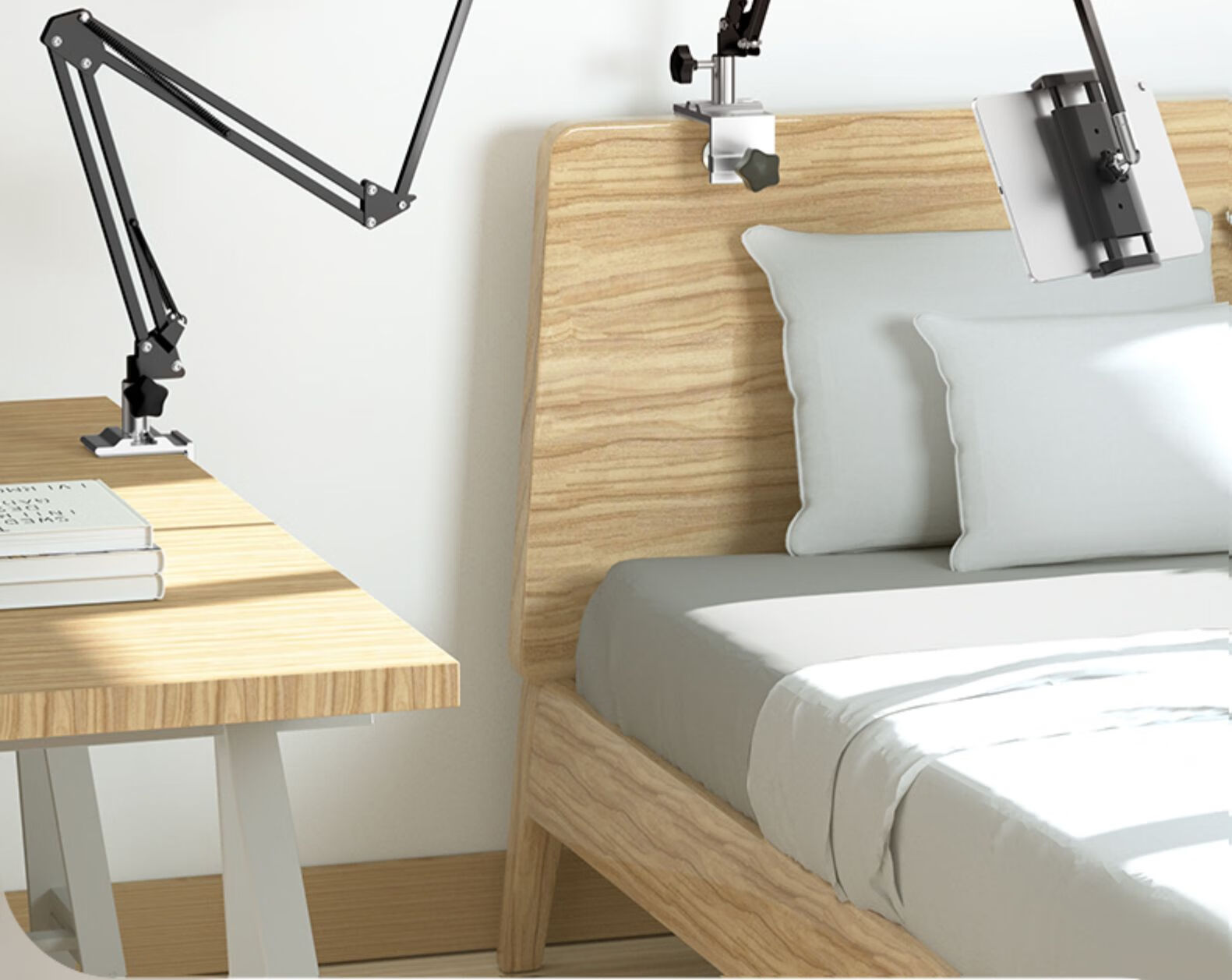 悬臂支架手机懒人床头架子桌面平板电脑通用调节多功能床上用宿舍神器