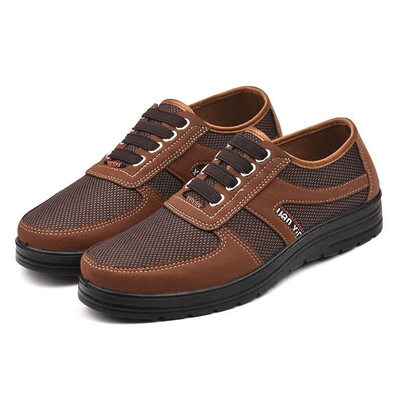 秋冬爸爸穿的老北京布鞋男圆口老头鞋老北京布鞋男鞋春秋男士休闲鞋