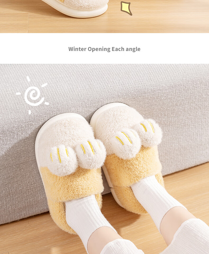 Runrou Women's Cotton Slippers with Heel Cover Autumn Winter 2025 New Maternity Indoor Furry Warm Plush Cotton Shoes 15