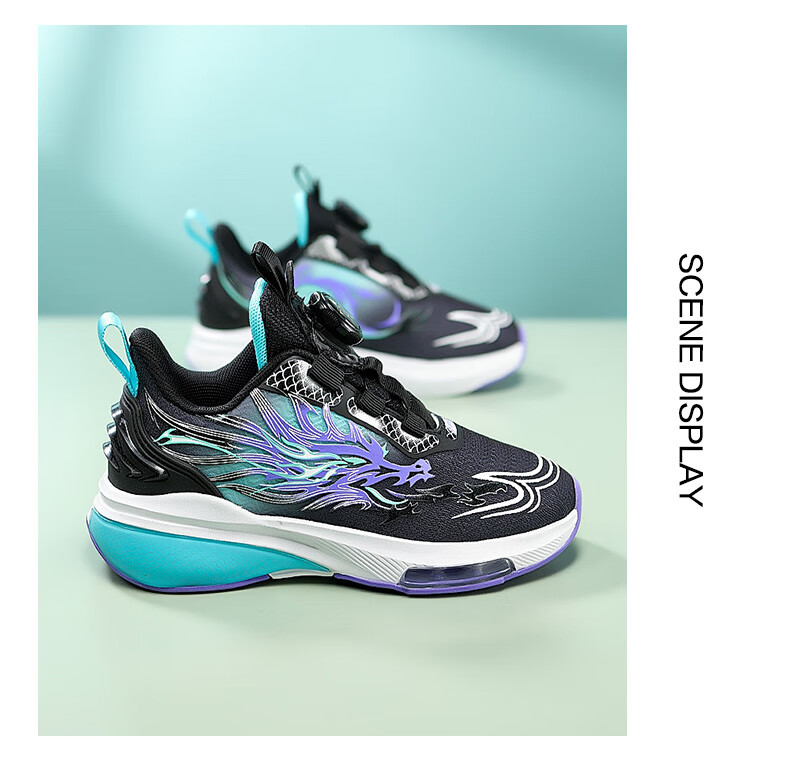 7-PE Boys' Waterproof Leather Running Shoes with Rotary Button Mesh Lightweight Kids' Sports Shoes Spring Autumn 2026 7