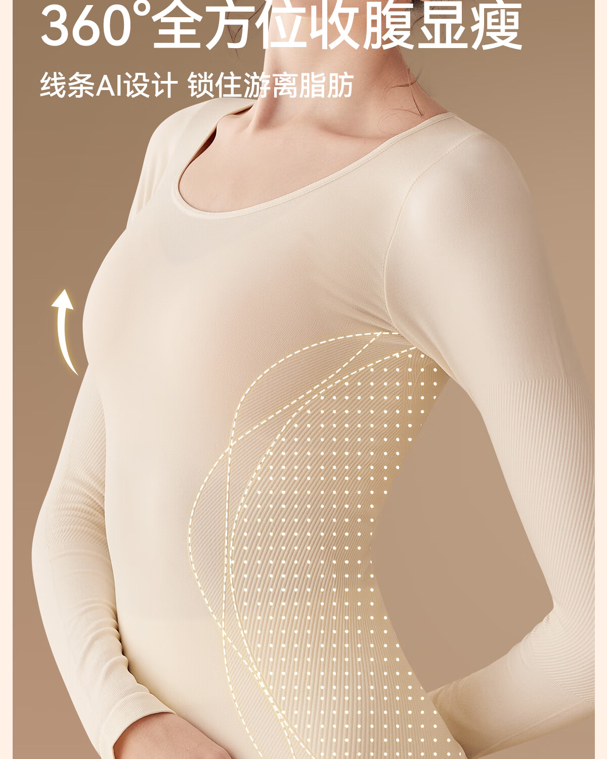 GRACEWELL Women's Thermal Underwear Slim Fit Seamless Autumn Winter Base Layer Set White L 3
