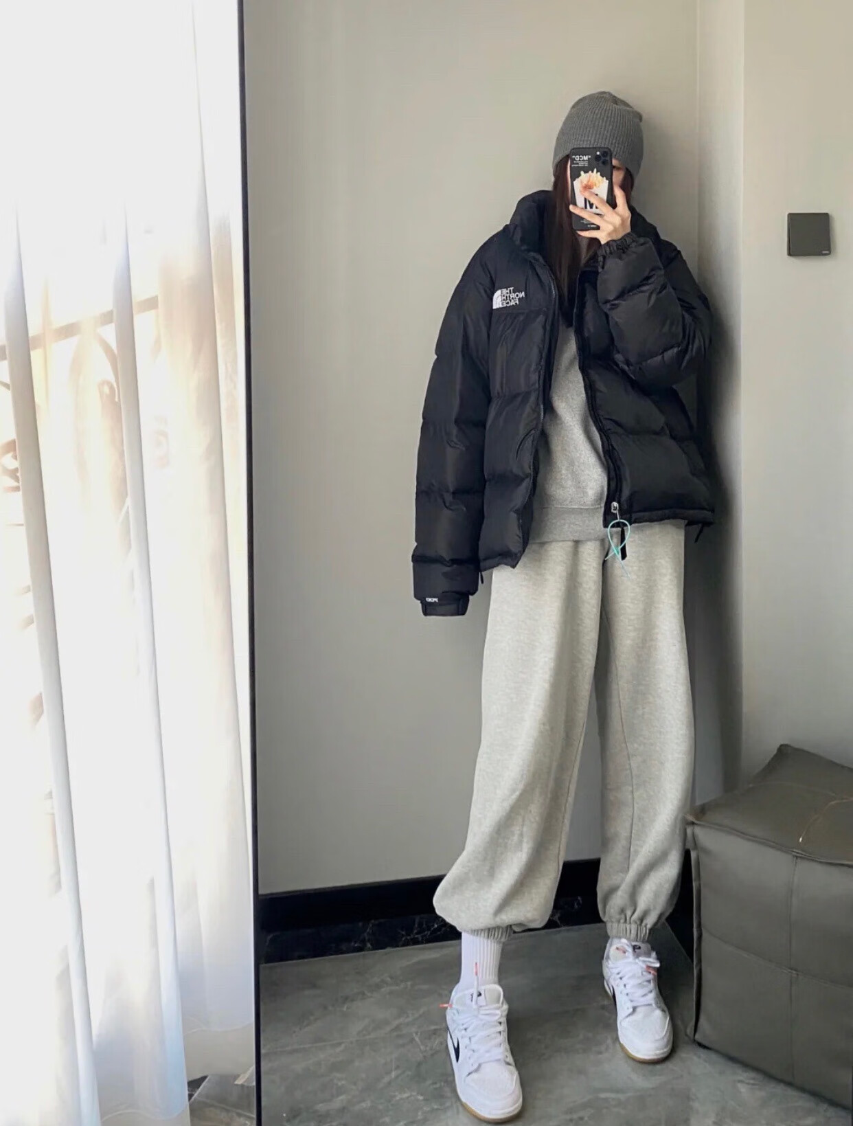 the north face北面1996羽绒服冬季美版男女款tnf暴力橙700蓬外套