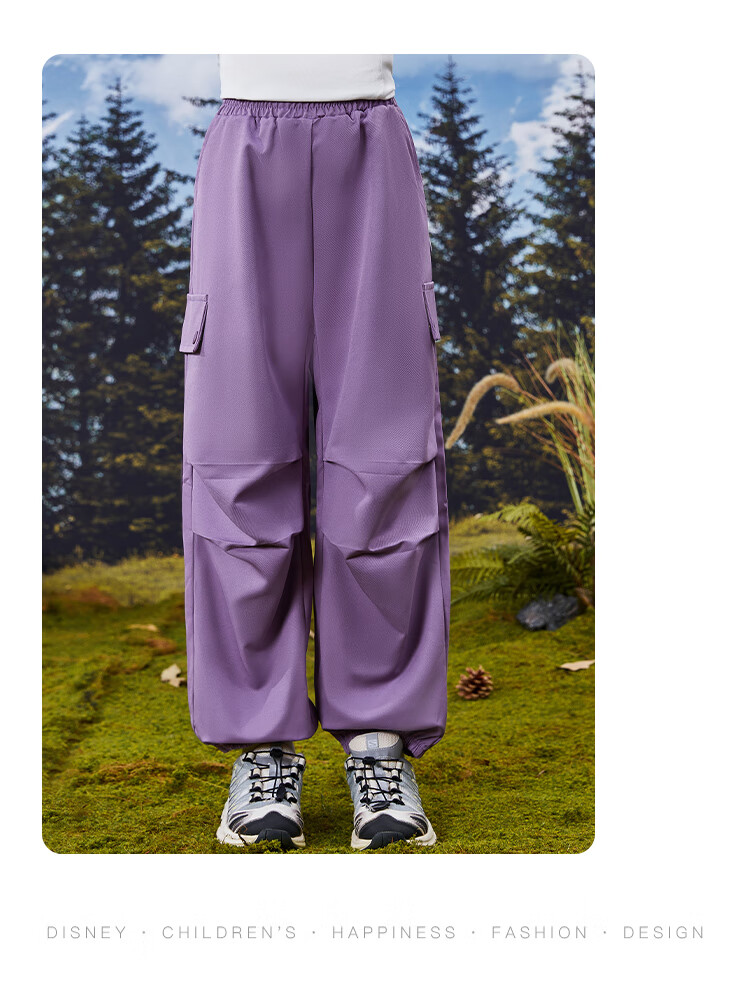 Disney Girls' Spring Cargo Pants, Children's Trousers, Girls' Sweatpants, Straight-Leg Stylish Joggers for Older Kids, Gray, Size 150 11