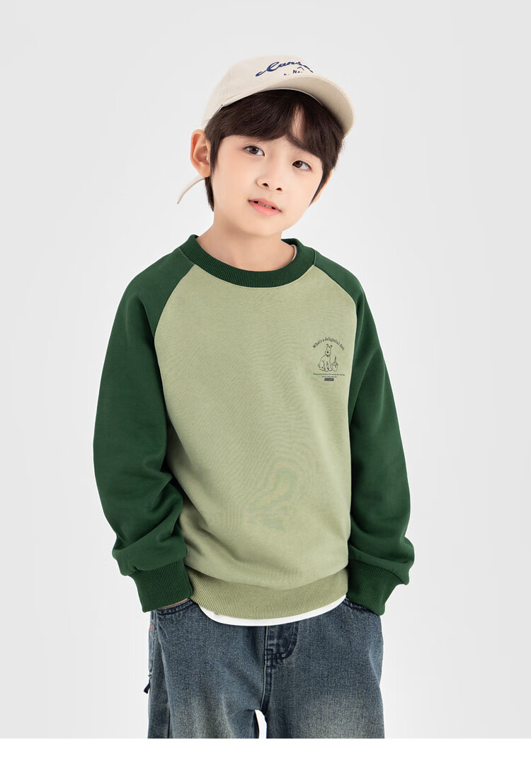 Duoduo Boys Sweatshirt Kids Autumn 2025 New Colorblock Raglan Sleeve Loose Casual Pullover Top 14