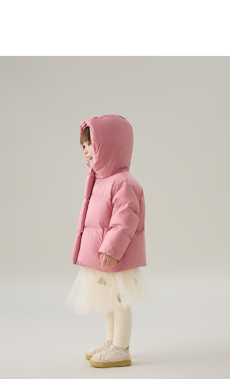 Papa [Three-proof] papa Winter Children's Down Jacket Boys and Girls Cold-resistant Antibacterial Anti-static Red 100 13