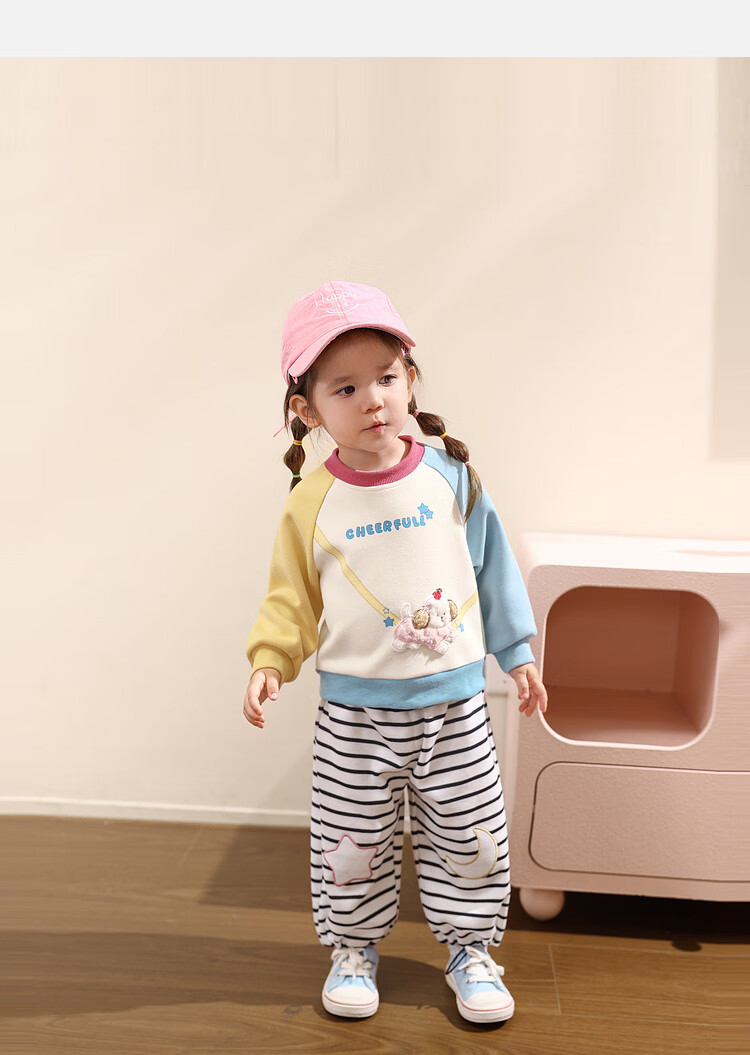 LUSON Little O Dad Baby Girl Toddler Raglan Sleeve Autumn Cartoon Cute Casual Sweatshirt New Year Outfit 24