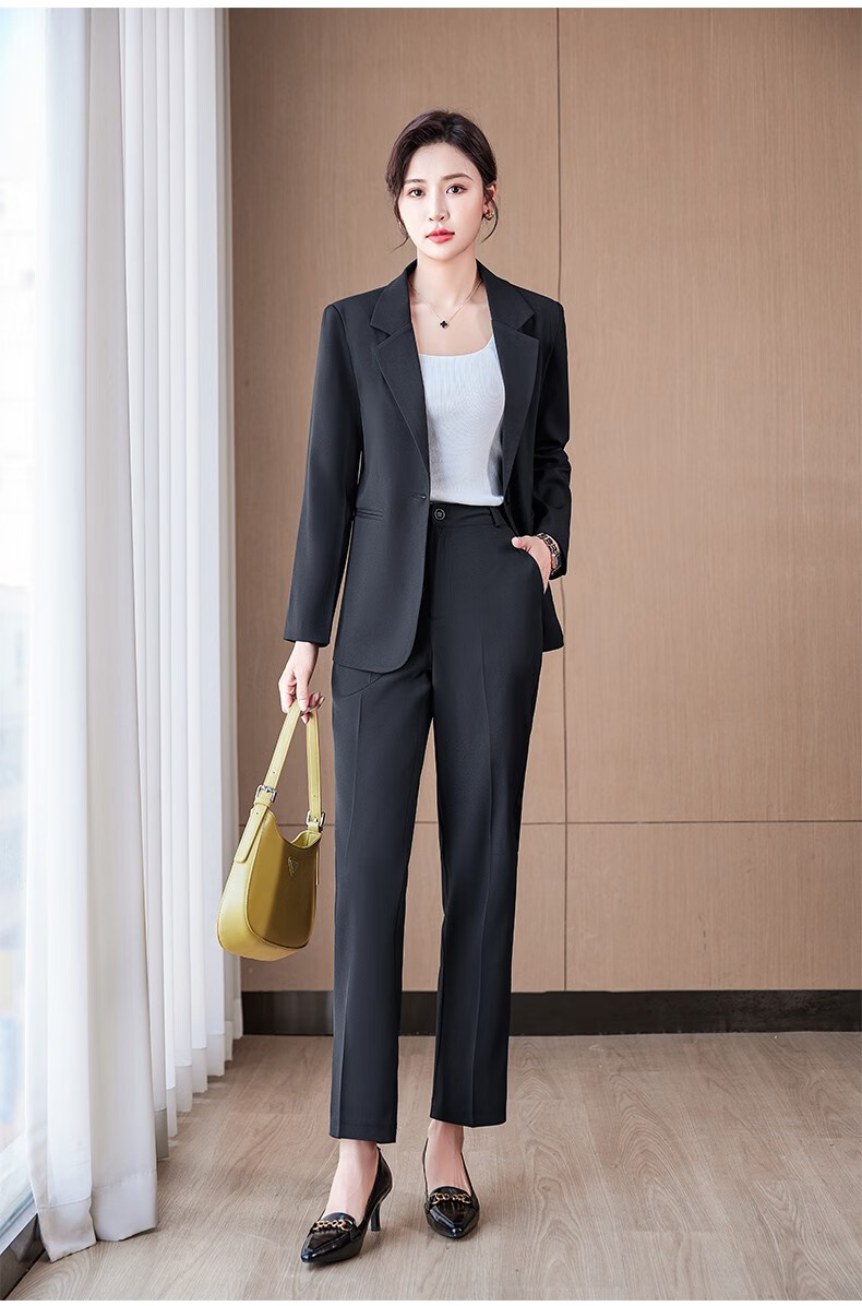 正装女大学生答辩休闲西装外套辩论活动主持春秋职业套装感宽松小西服