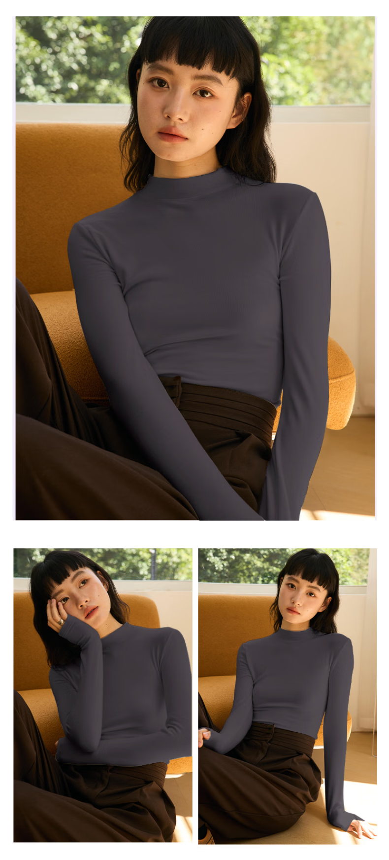 LangSha Lyocell Women's Thermal Acrylic Base Shirt Autumn Winter Warm Soft Casual Top New Arrival 5