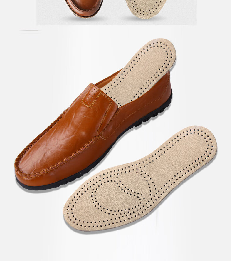 Huabaochi 2 Pairs Leather Insoles Men Breathable Sweat-Absorbing Odor-Resistant Genuine Cowhide Soft Latex Thin Summer Women's Shoe Insoles 13