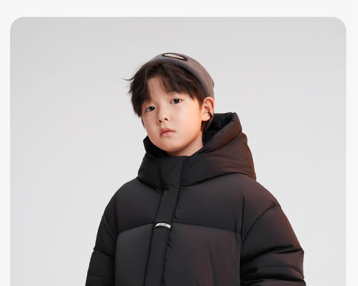 Zuo Xi Boys' Mid-Length Down Jacket Winter Warm Thickened Hooded Coat Red Size 130 New Year Outfit 30