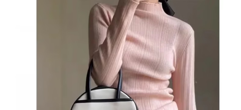 LangSha Women's Autumn Winter Turtleneck Base Shirt Soft Korean Style Elegant Versatile Top 4
