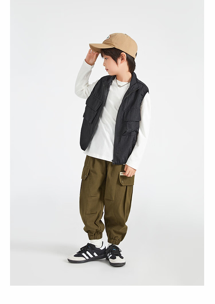 Duoduo Boys Workwear Vest 2025 Spring Autumn Children's Outdoor Functional Style Waistcoat Stylish Jacket for Older Kids 6