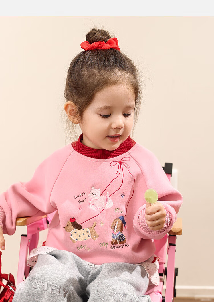 LUSON Little O Dad Baby Girl Toddler Raglan Sleeve Autumn Cartoon Cute Casual Sweatshirt New Year Outfit 18